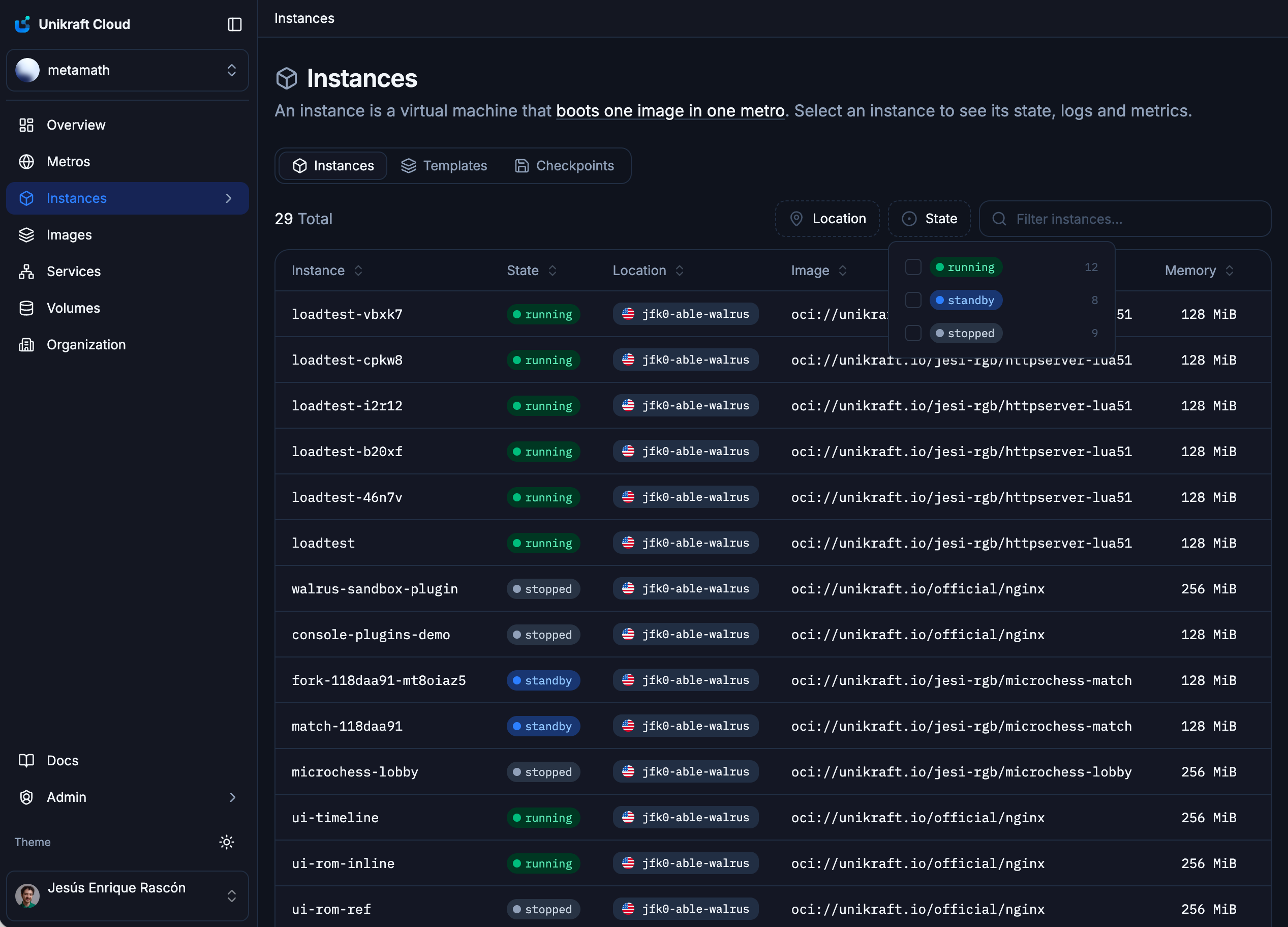 The Adrastea dashboard
