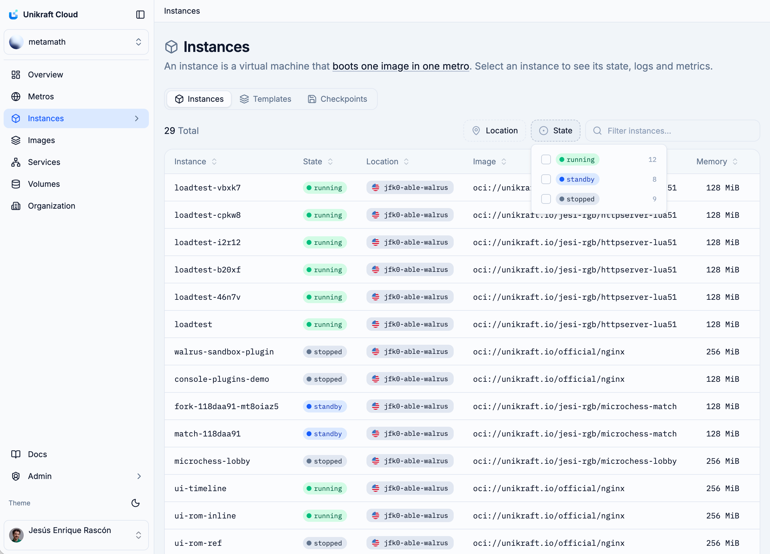The Adrastea dashboard